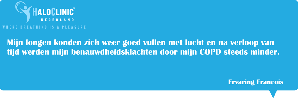 Benauwdheidsklachten ,COPD patiënt, longen konden zich weer goed vullen.