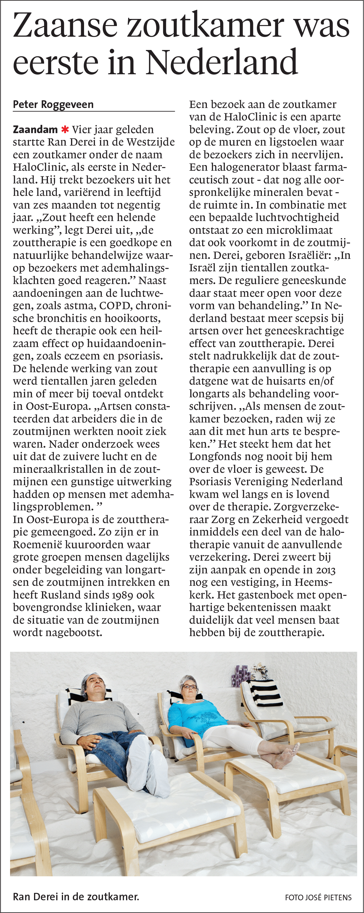 Noord-hollands dagblad artikel over HaloClinic