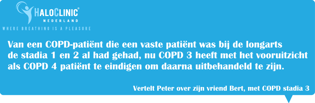 COPD stadia 1, COPD GOLD 2, COPD stadia 3, COPD GOLD 4.